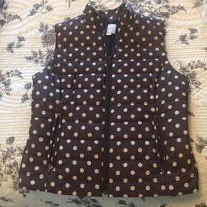 Polka dott puffer vest. Small Petite